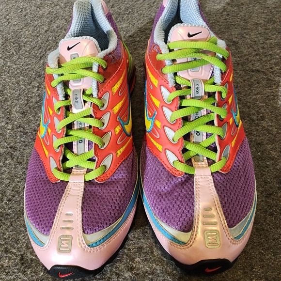 Nike Shox Go Multicolor Red Green Purple Running Shoes Sz 8.5 No Insoles *RARE* - Picture 5 of 16